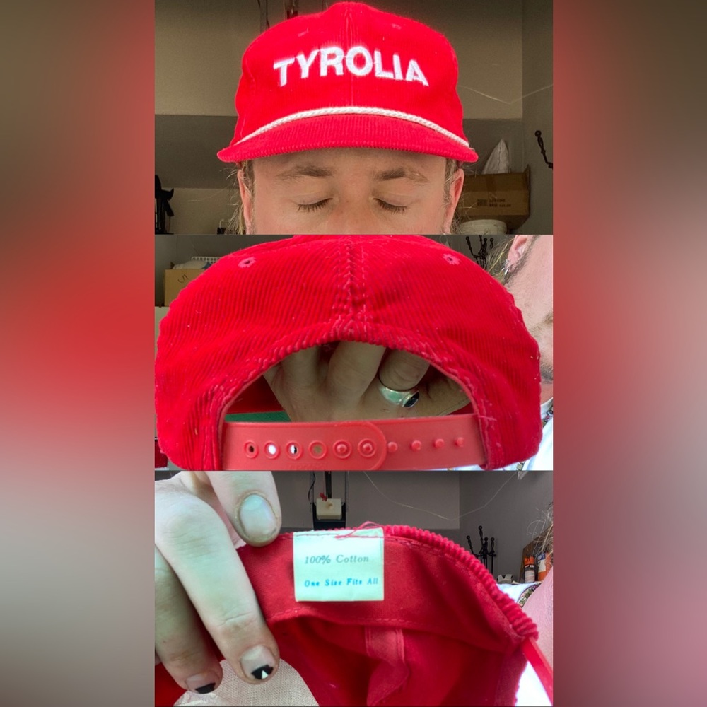 Red corduroy hat